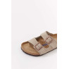BIRKENSTOCK TAUPE ARIZONA NARROW SOFT FOOTBED SUEDE LEATHER SANDALS